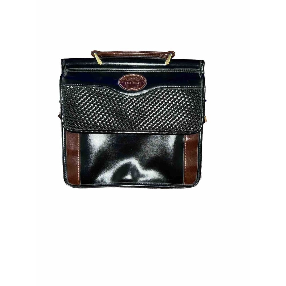 Gold Coast Black Leather Purse Satchel Shoulder Bag Handbag Gold Brown